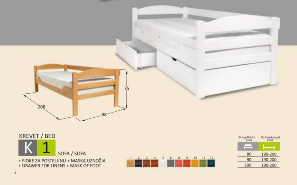 Krevet K1 Sofa - Слика 3