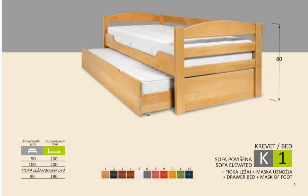 Krevet K1 povišena sofa - Слика 3