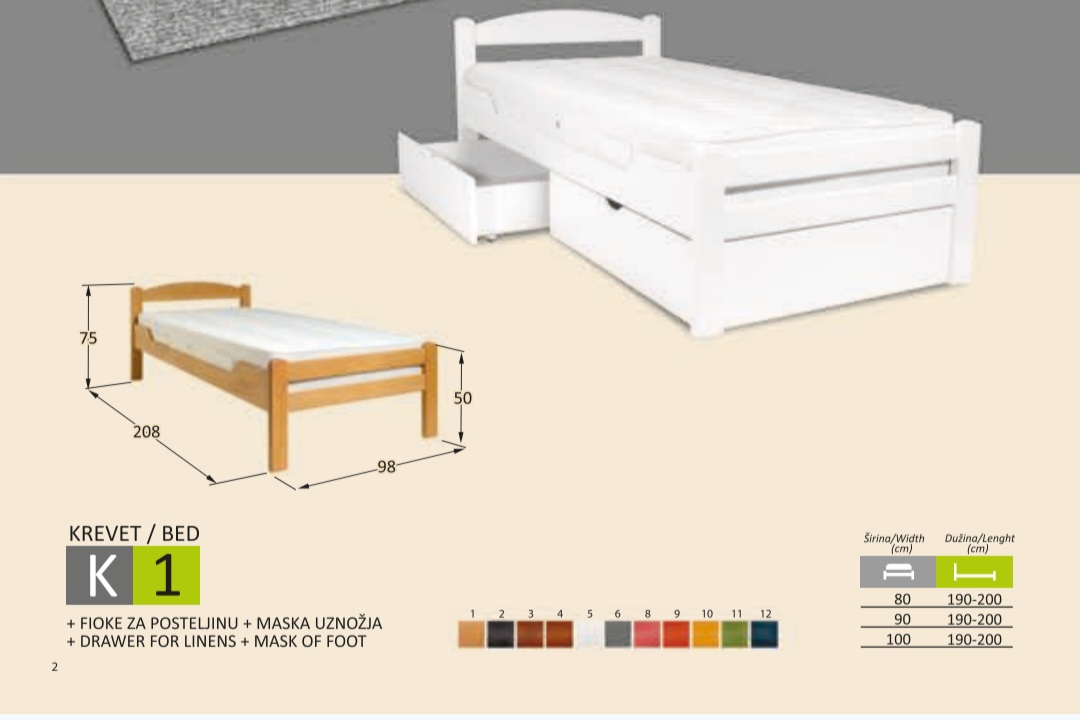 Krevet-drveni K1 - Слика 3